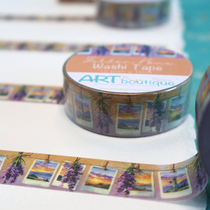Golden Hour Washi Tape 15mm Lavender Sunset Decorative Tape