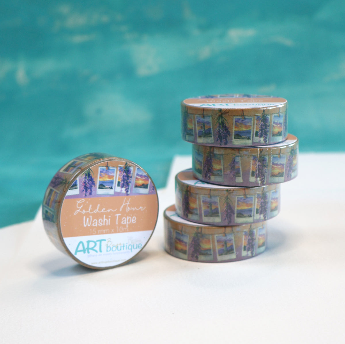 Golden Hour Washi Tape 15mm Lavender Sunset Decorative Tape