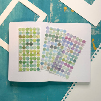 Watercolor Dots Stickers Set of 3 Sheets