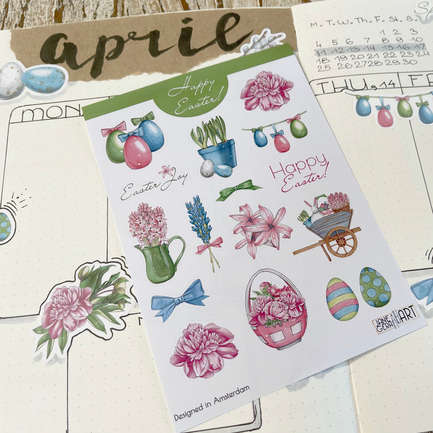 Easter bujo sticker set Cute bunny stickers