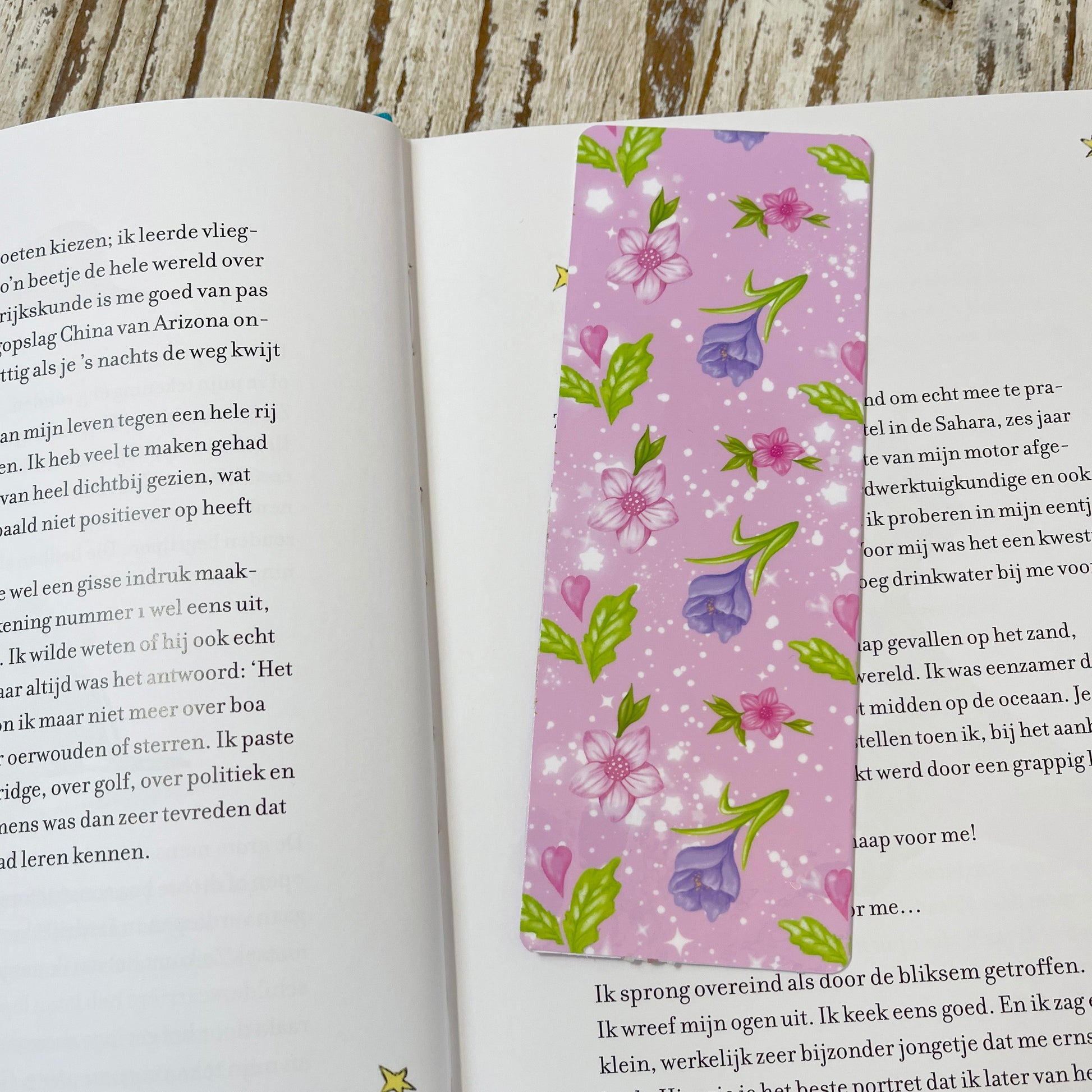 Whimsical Floral bookmark, cute bookmark, pink floral bookmark