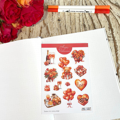 Valentine's Day planner stickers