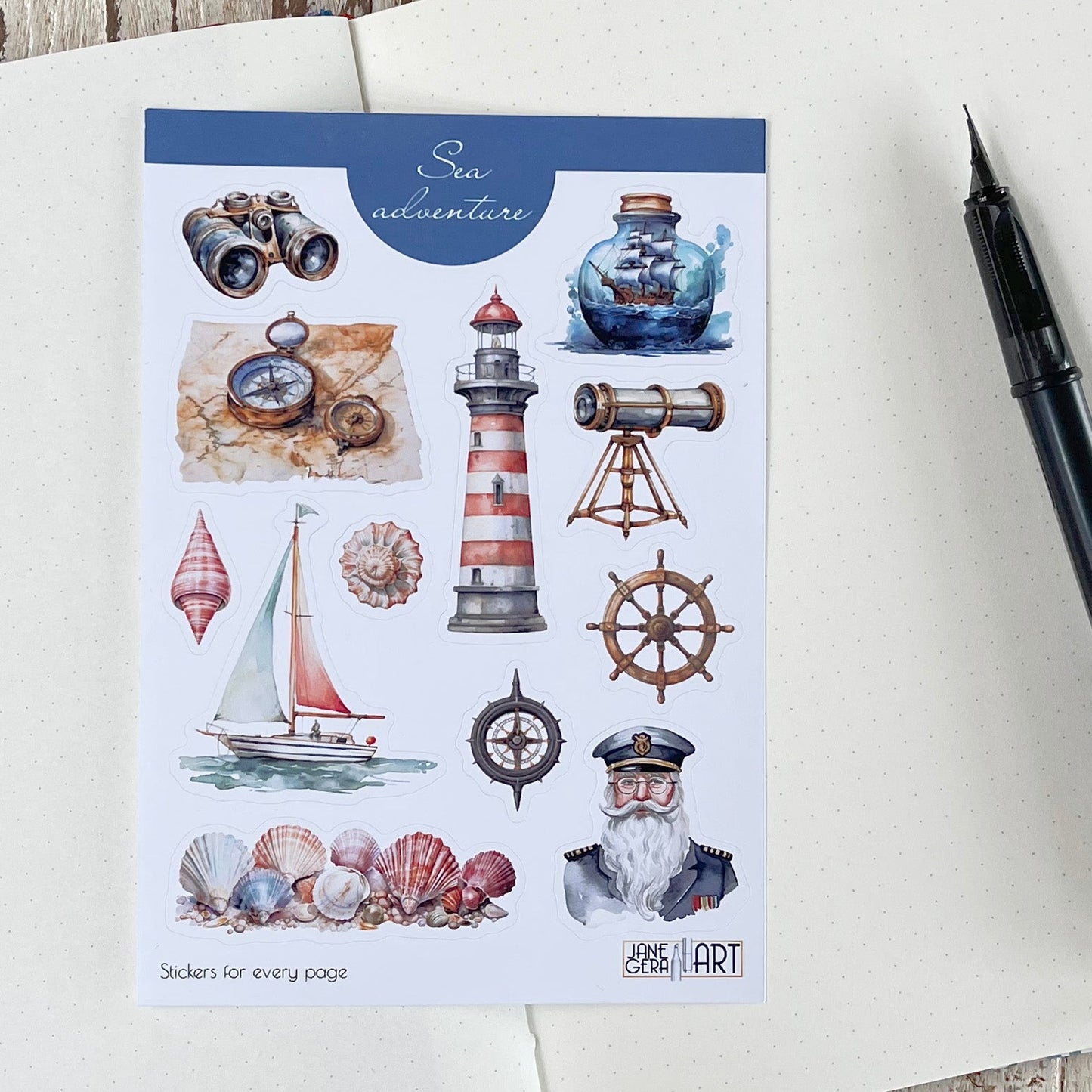 Lighthouse stickers, planner stickers, nautical designs