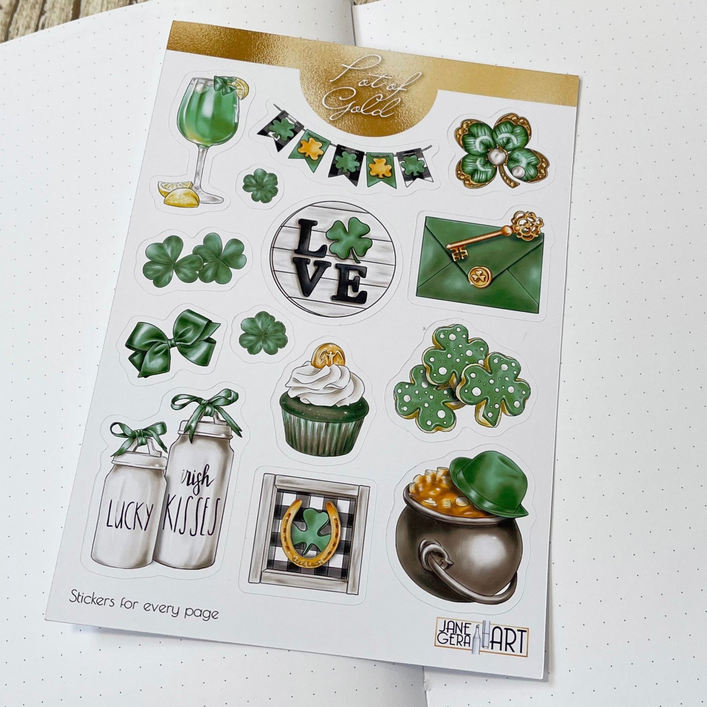 Pot of Gold bujo stickers St. Patrick's Day stickers