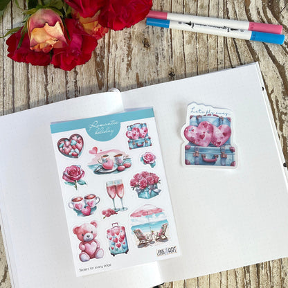 Romantic Holiday bujo sticker sheet Valentine's Day planner stickers