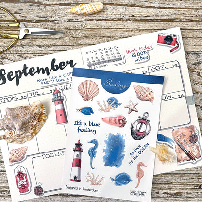 Nautical planner stickers Bujo stickers set