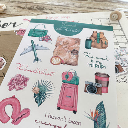 Travel planner stickers Adventure bujo sticker set