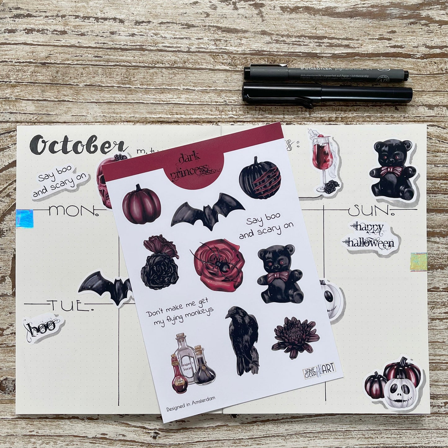 B-Grade Gothic princess sticker set Halloween bujo stickers