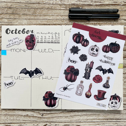 B-Grade Gothic princess sticker set Halloween bujo stickers