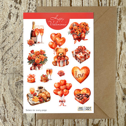 Valentine's Day planner stickers