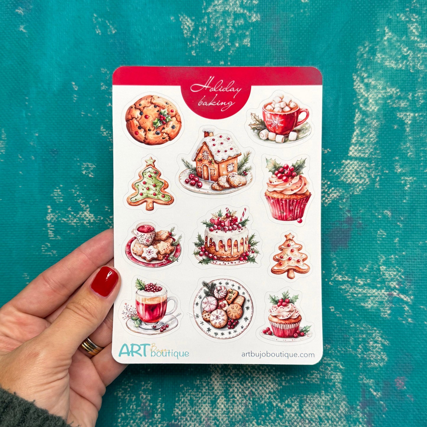 Holiday Baking decorative sticker sheet Winter stickers