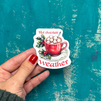 Hot Chocolate Weather vinyl sticker