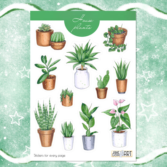 House Plants stickers Succulent and Cactus bujo stickers