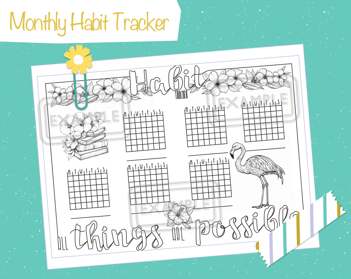 July Printable Habit Tracking Page