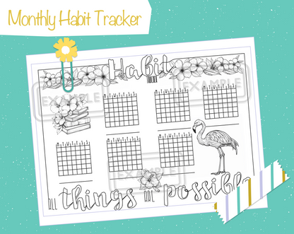 July Printable Habit Tracking Page