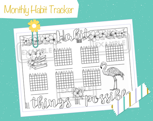 July Printable Habit Tracking Page