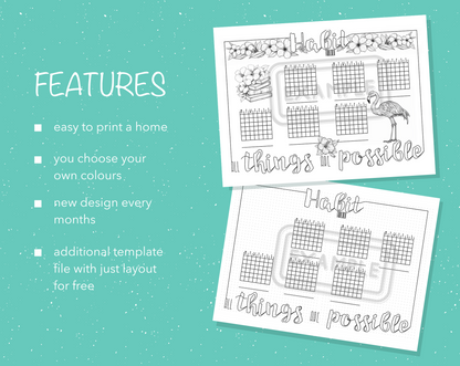 July Printable Habit Tracking Page