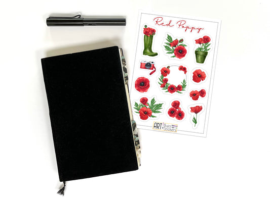 FREE Printable Poppy Flowers Stickers