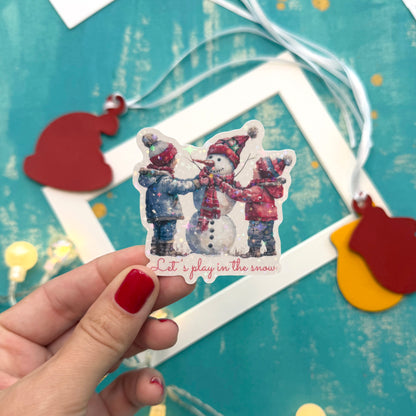 Let’s Play in the Snow Vinyl Sticker