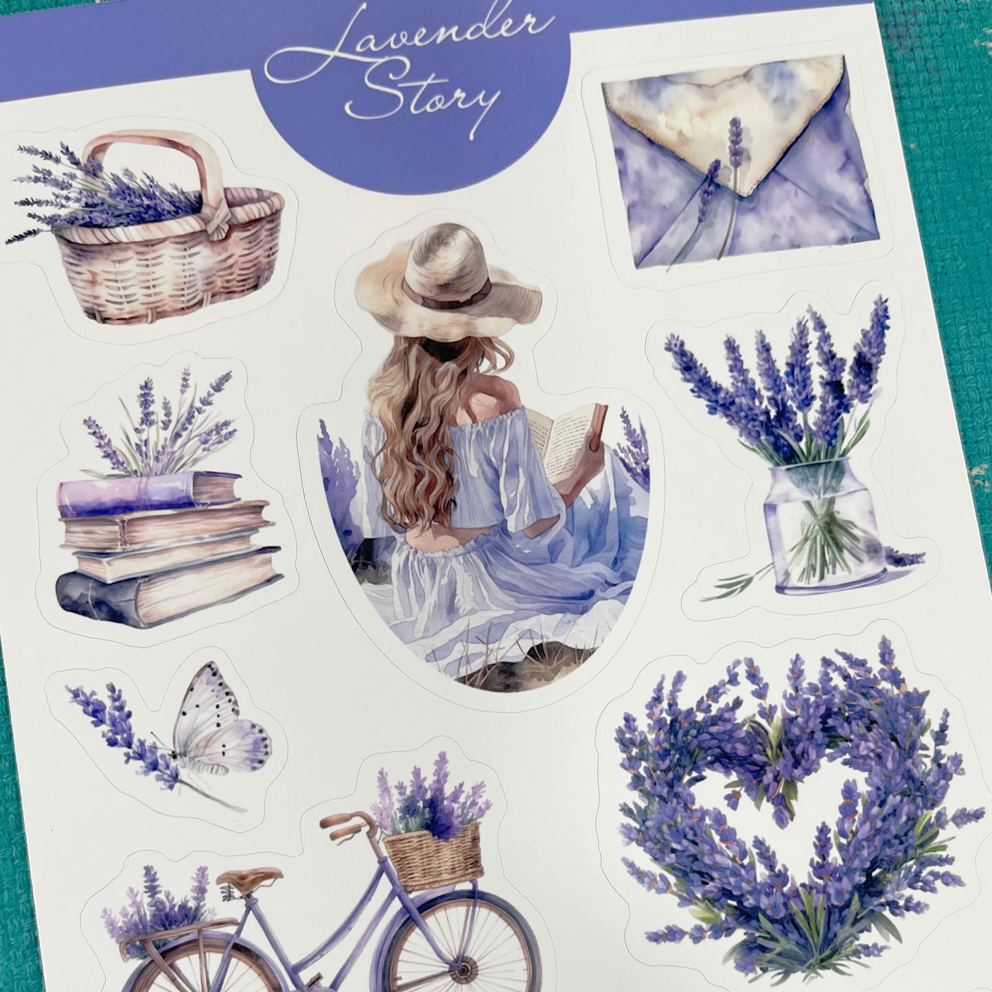 Lavender Story planner stickers, floral stricker set, lavender bujo stickers