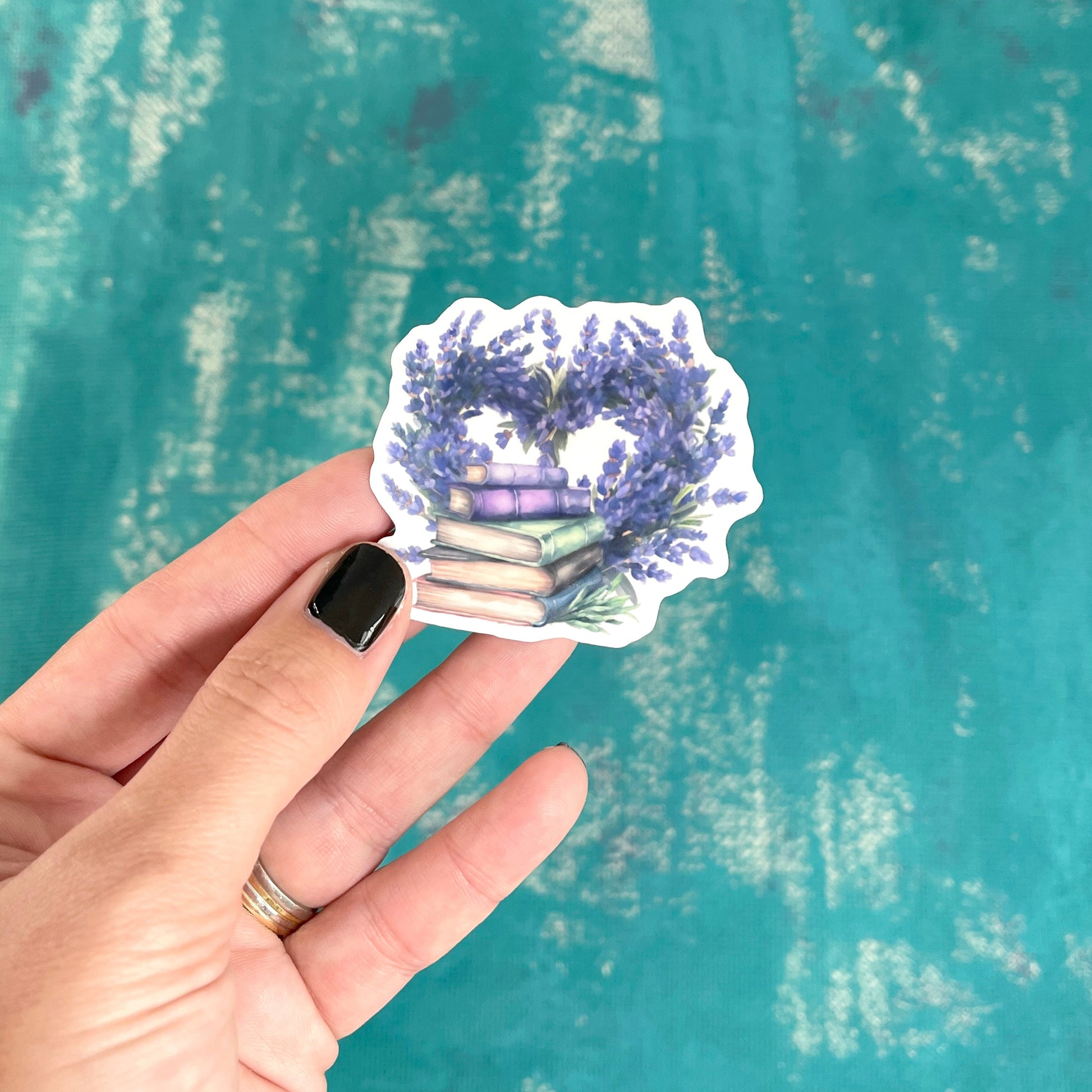 Lavender Heart vinyl sticker, bookworm gift, bookish gifts, lavender flowers