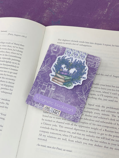 Lavender Heart magnetic bookmark