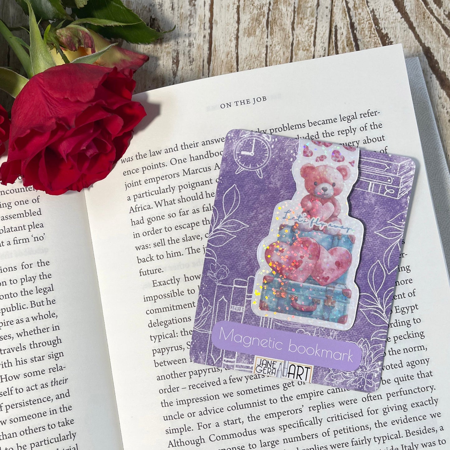 Valentines Day bookmark, magnetic bookmark