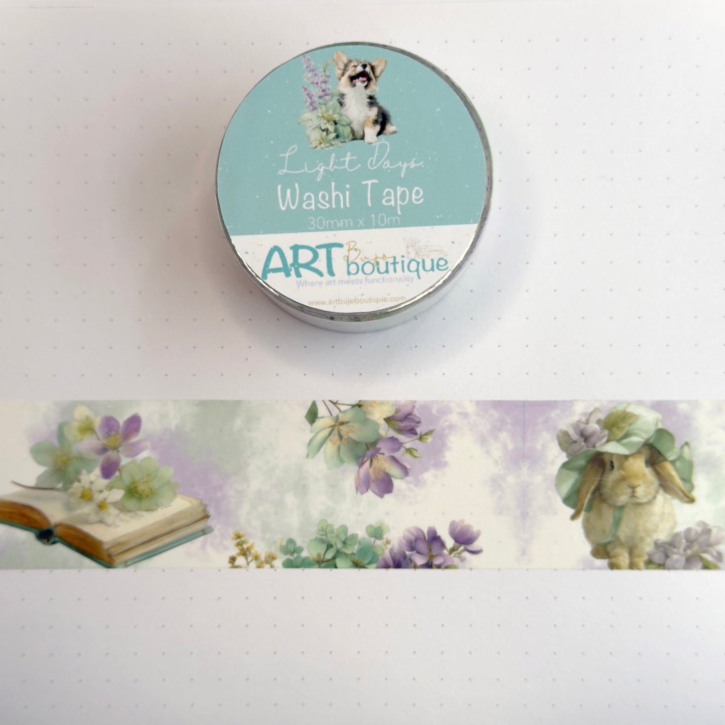 Light Days Washi Tape 30mm - Cute Spring Animals and Flowers