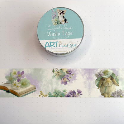Light Days Washi Tape 30mm - Cute Spring Animals and Flowers