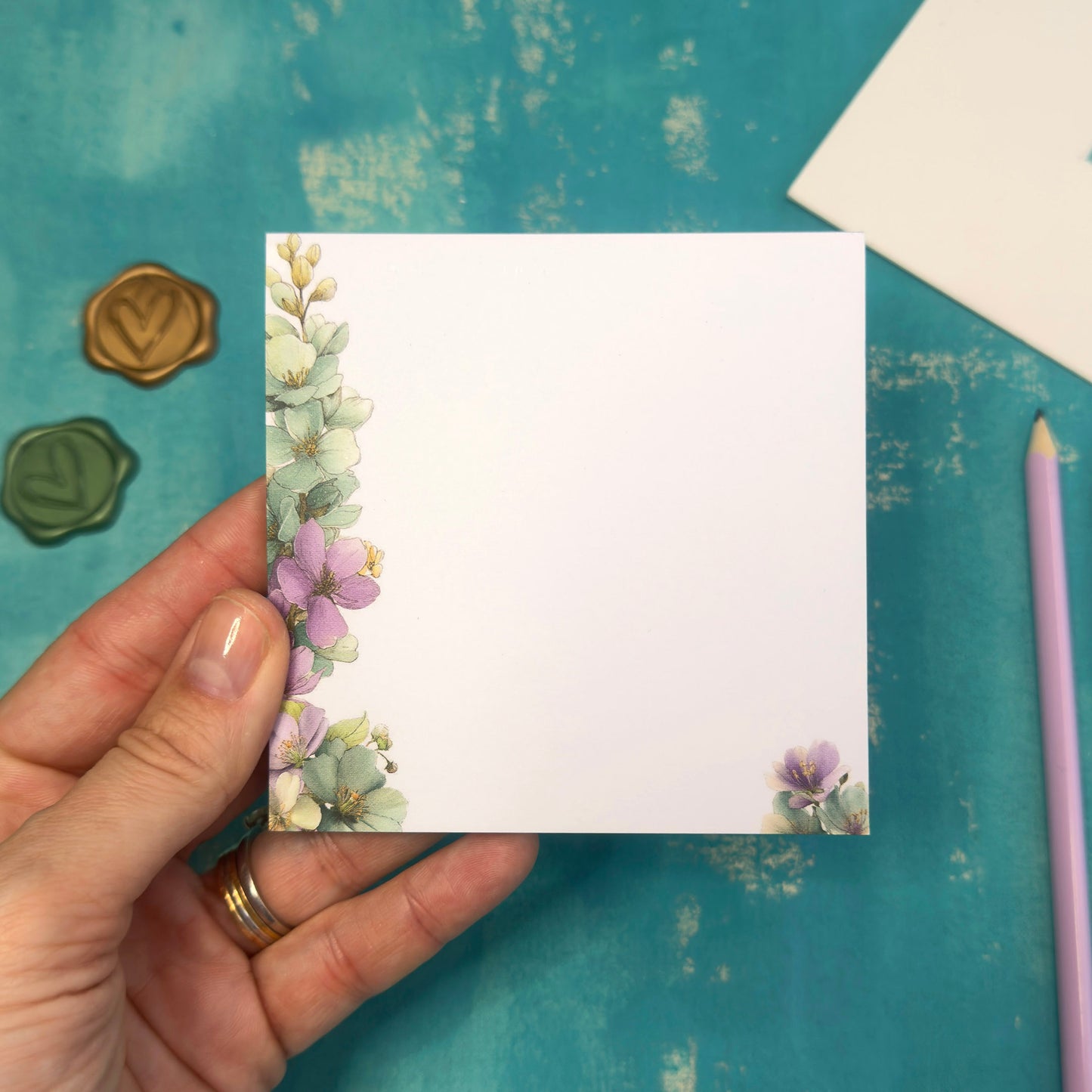 Light Days Square Notepad – 10x10 cm Floral Spring Stationery