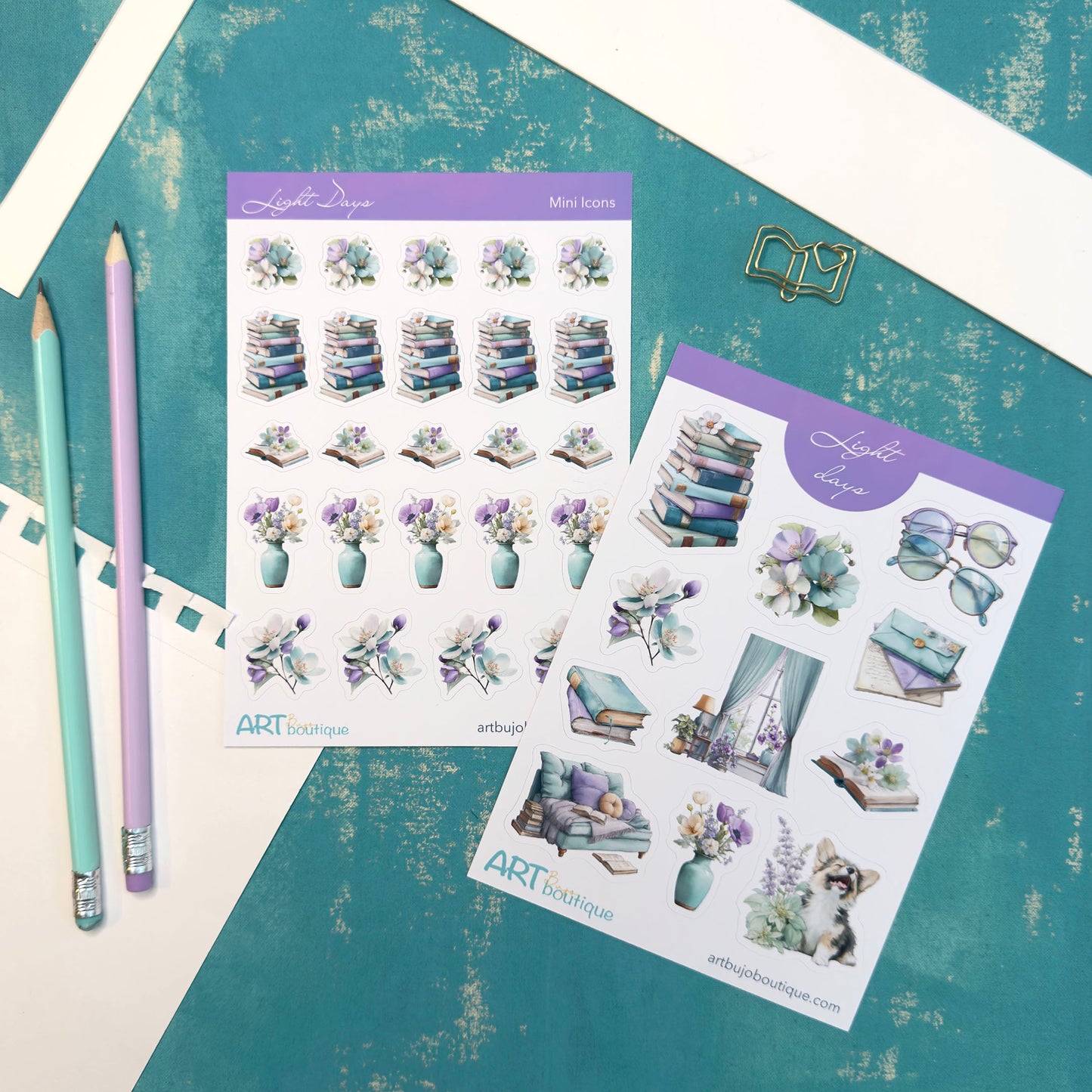 Light Days Planner Decorative Set - Stickers, Washi & Vinyls for Spring Journaling