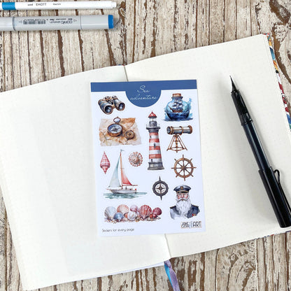 Lighthouse stickers, planner stickers, nautical designs