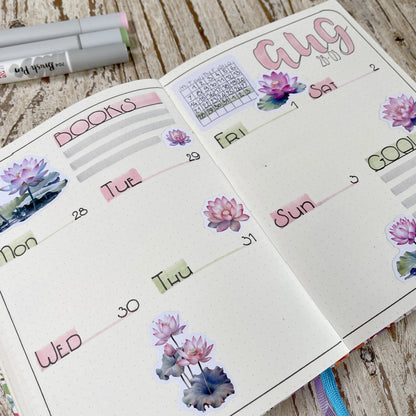 Heilige Lotus bloemstickerset