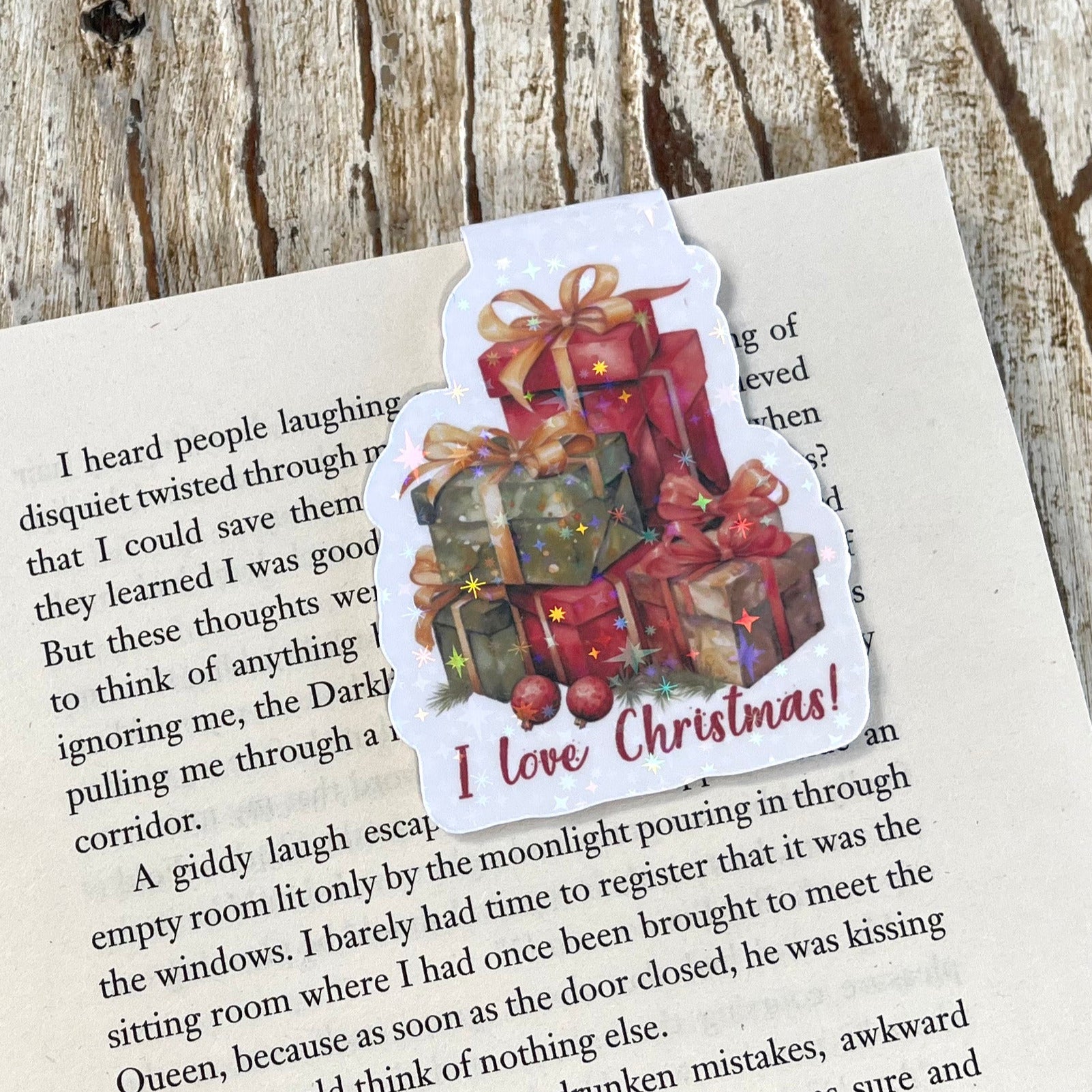 I love Christmas magnetic bookmark