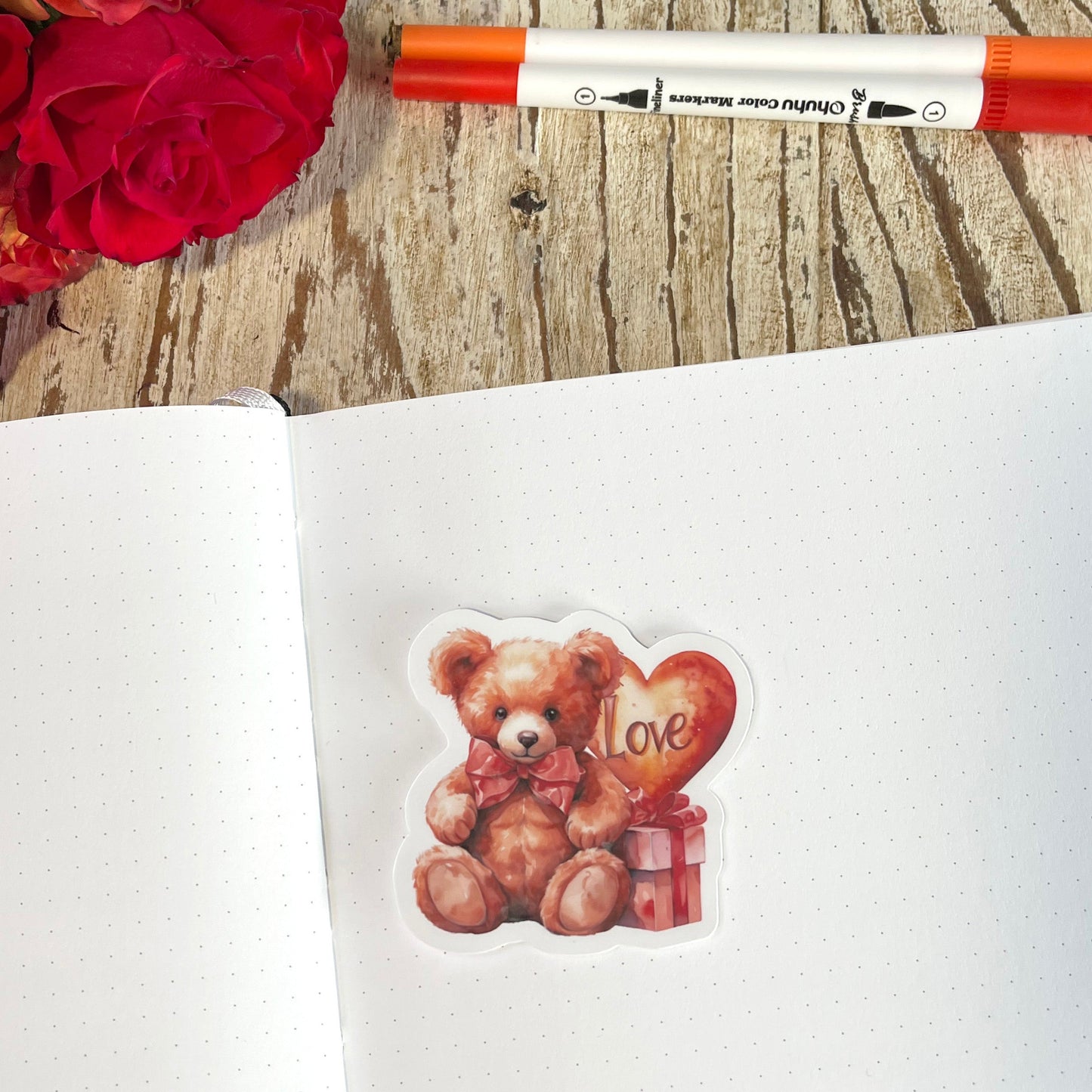 Love Teddy Bear Sticker Valentine's Day vinyl sticker