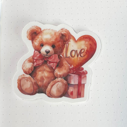 Love Teddy Bear Sticker Valentine's Day vinyl sticker