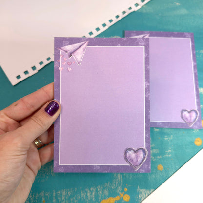 Love Letters A6 Notepad Purple Valentine's Day Notes