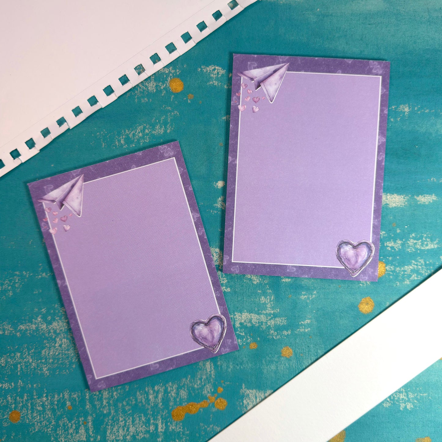 Love Letters A6 Notepad Purple Valentine's Day Notes