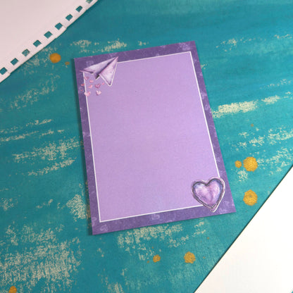 Love Letters A6 Notepad Purple Valentine's Day Notes