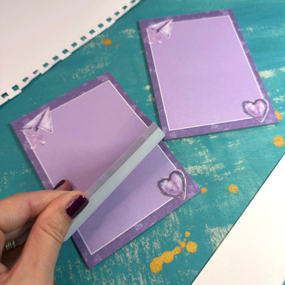 Love Letters A6 Notepad Purple Valentine's Day Notes