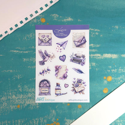 Liefdesbrieven Valentijnsdag stickervel