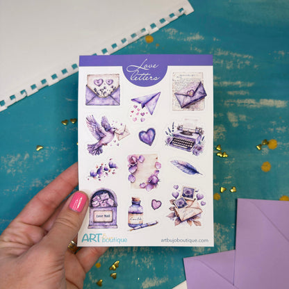 Liefdesbrieven Valentijnsdag stickervel