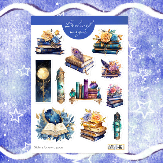 Magic books planner stickers