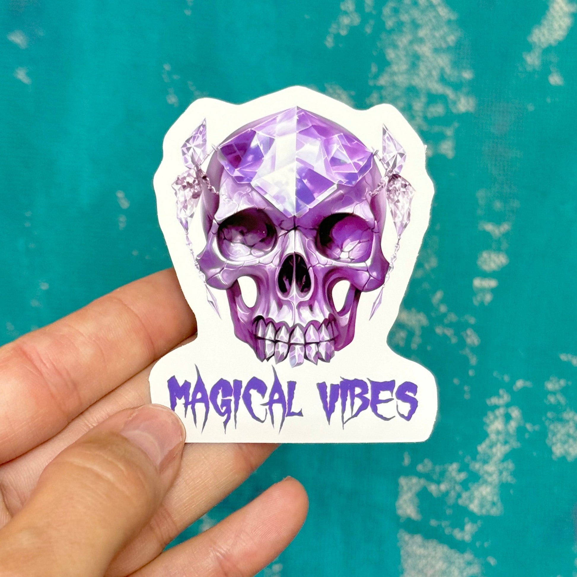 halloween sticker, vinyl sticker, crystal skull sticker