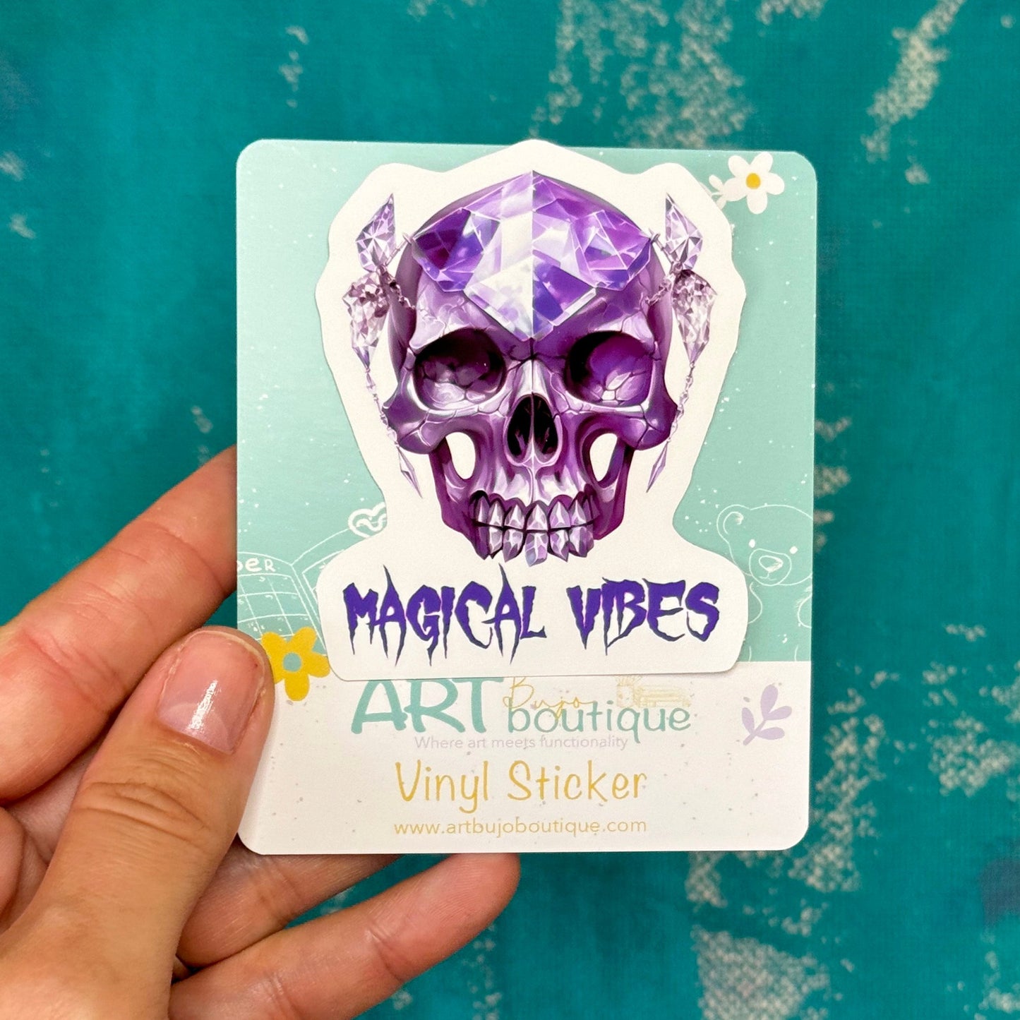 halloween sticker, vinyl sticker, crystal skull sticker