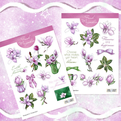 Magnolia bloem bujo stickerset