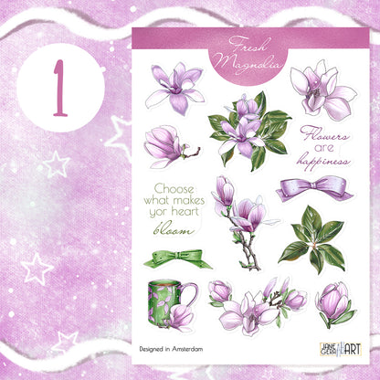 Magnolia bloem bujo stickerset