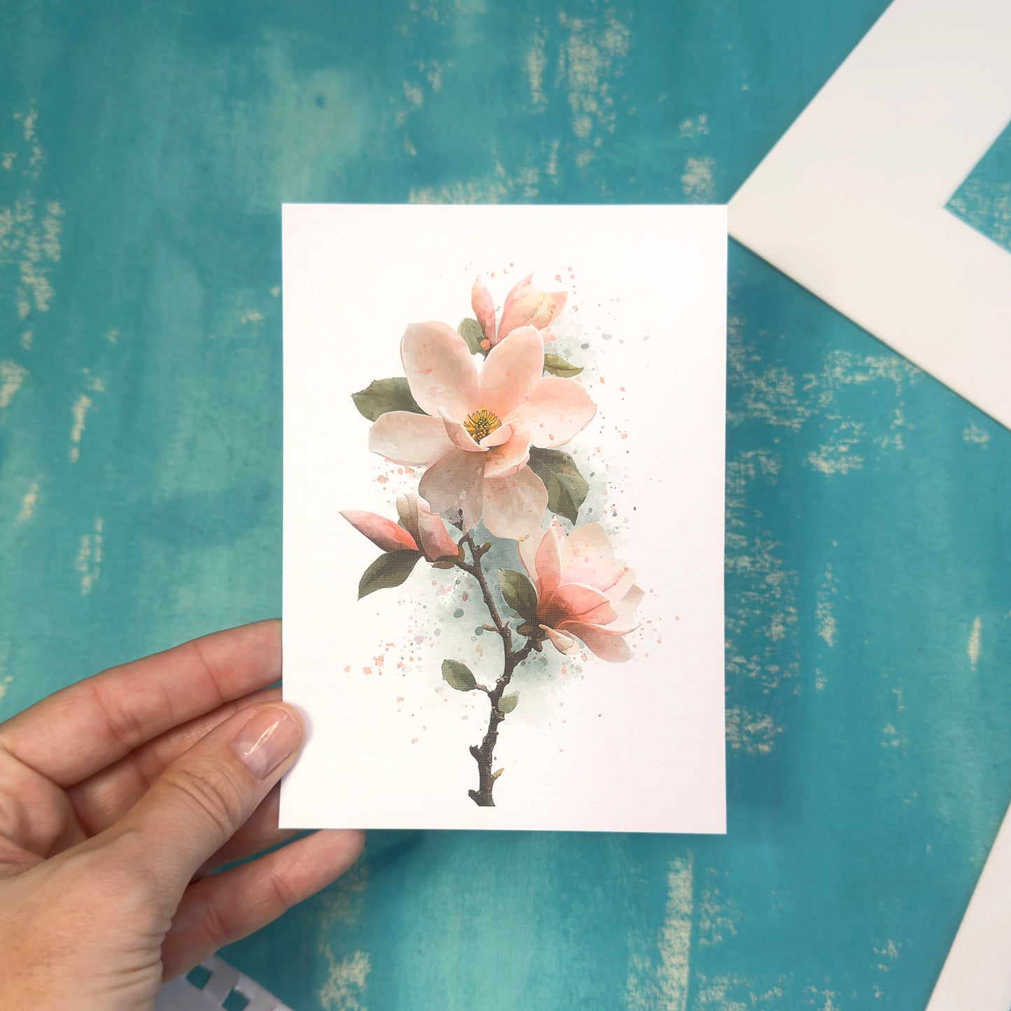Magnolia Flower Greeting Card