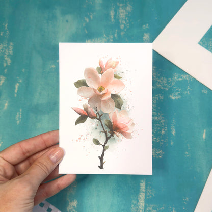 Magnolia Flower Greeting Card
