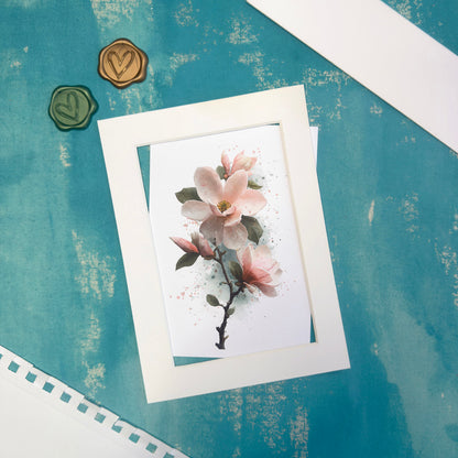 Magnolia Flower Greeting Card